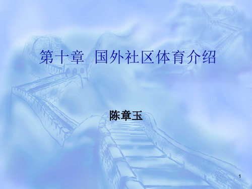 第十章 国外社区体育介绍.