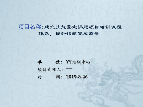 2019年度精益六西格玛项目报告范本