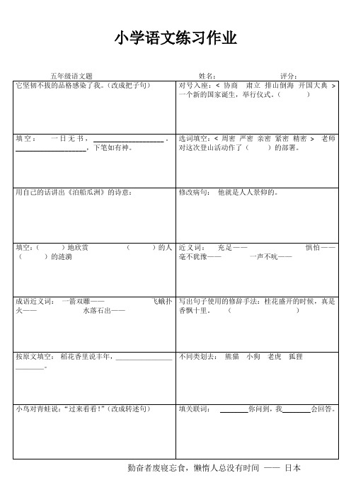 小学五年级语文精题选做IV (39)