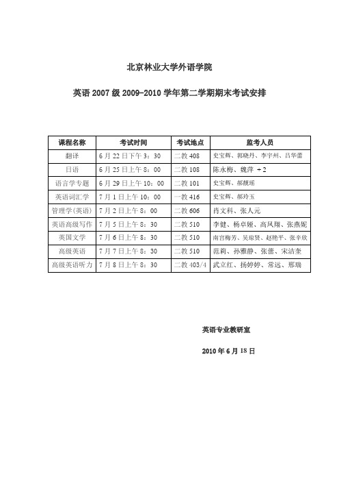 北京林业大学外语学院