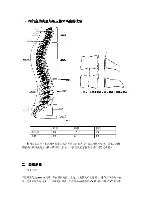 颈、腰X线片测量方法