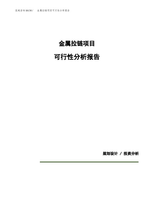 金属拉链项目可行性分析报告(模板参考范文)