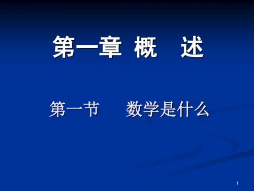 第一讲 数学是什么？