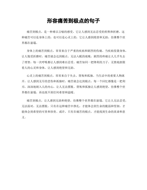 形容痛苦到极点的句子