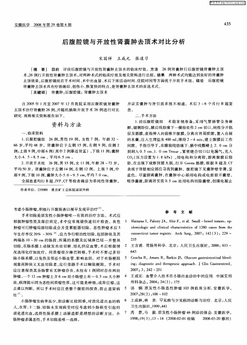 后腹腔镜与开放性肾囊肿去顶术对比分析