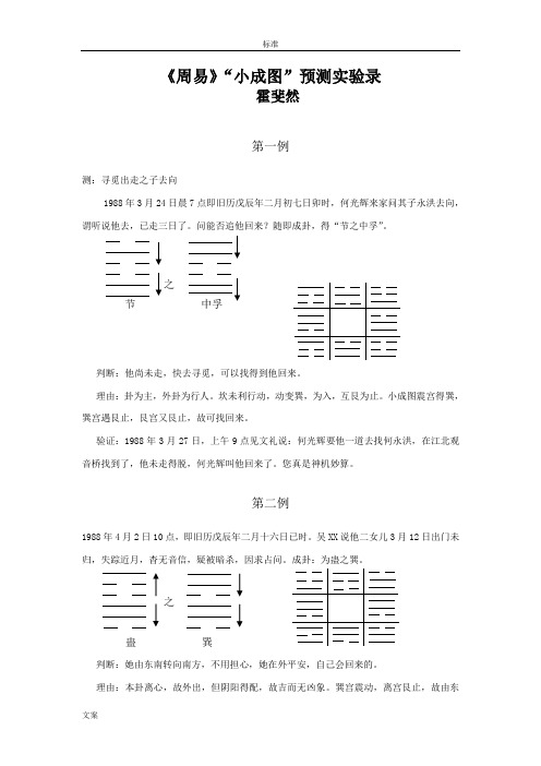 《周易》“小成图”预测实验录(霍斐然)