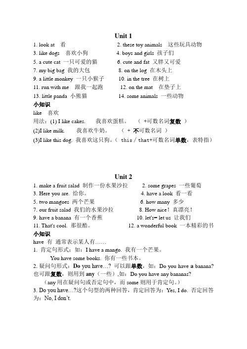 (完整)译林版四年级上册英语词组及知识点(2),推荐文档