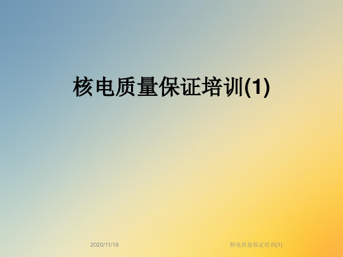 核电质量保证培训(1)