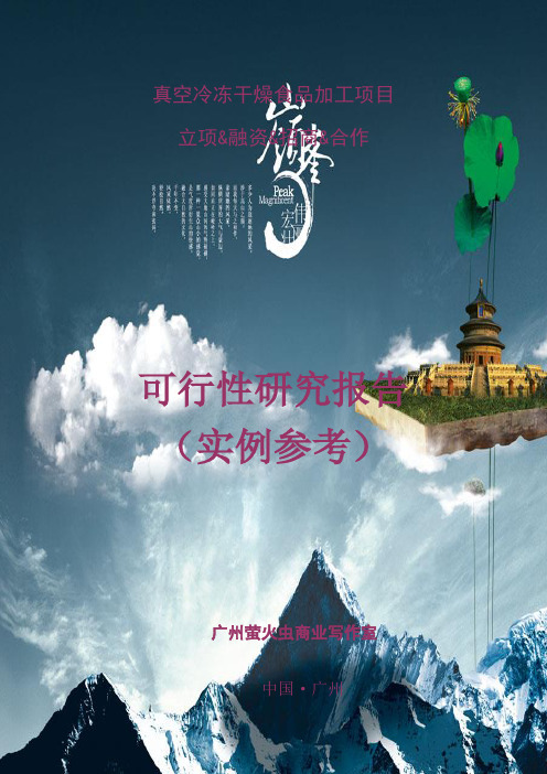 经典案例真空冷冻干燥食品加工项目可行性报告)(萤火虫写作室)