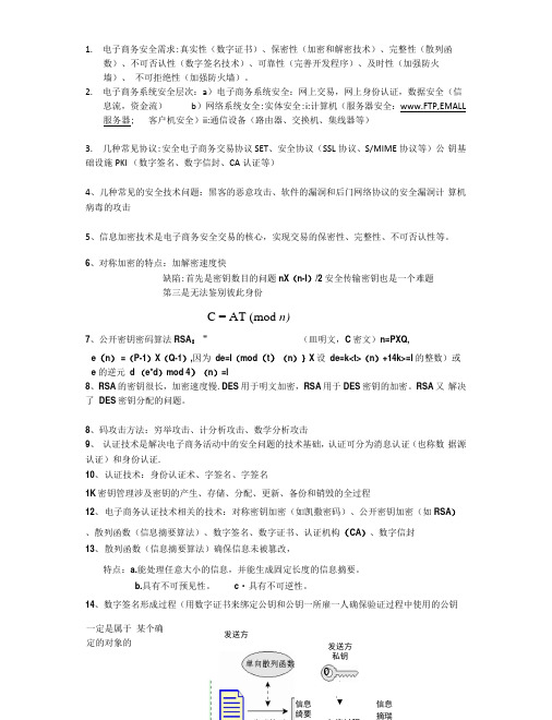 电子科技大学中山学院电子商务安全技术复习(页).docx
