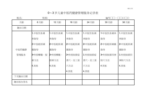 0-3岁儿童中医药健康管理服务记录表(20201124025505)