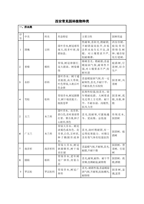 西安常见植物