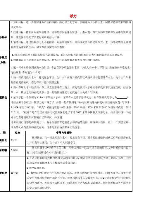 浮力导学案3(八年级物理)