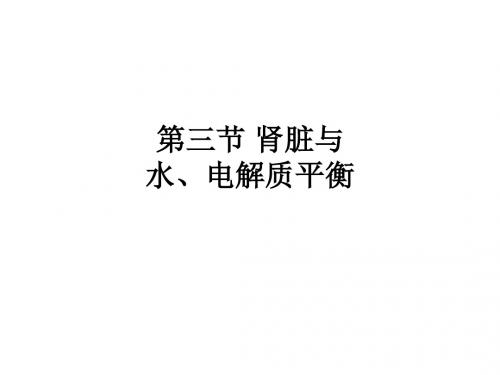 第三节 肾脏与水、电解质平衡ppt课件