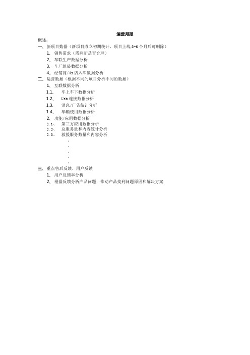 运营月报模板