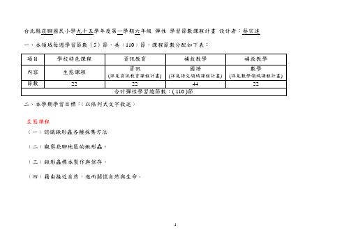 台北县崁脚国民小学九十五学年度第一学期六年级汇总