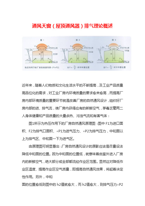 通风天窗(屋顶通风器)排气理论概述
