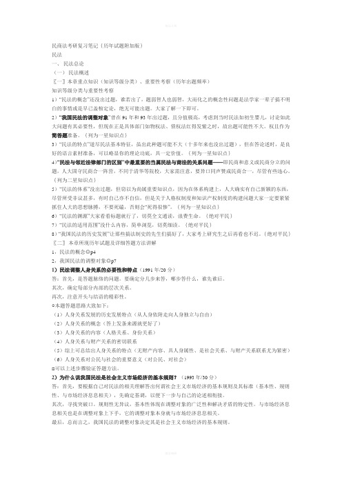 人大考研民法精华笔记
