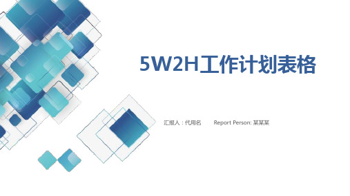 5w2h工作计划表格