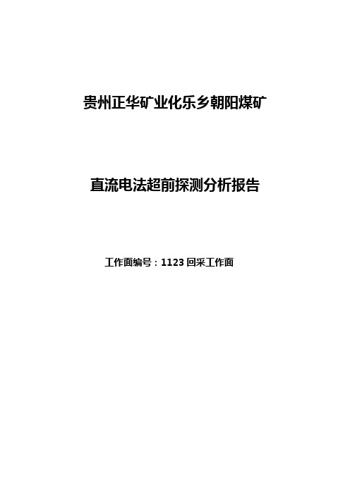 1123回采工作面直流电法超前探测分析报告(第一轮)