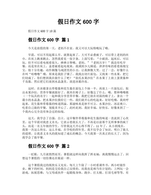 假日作文600字