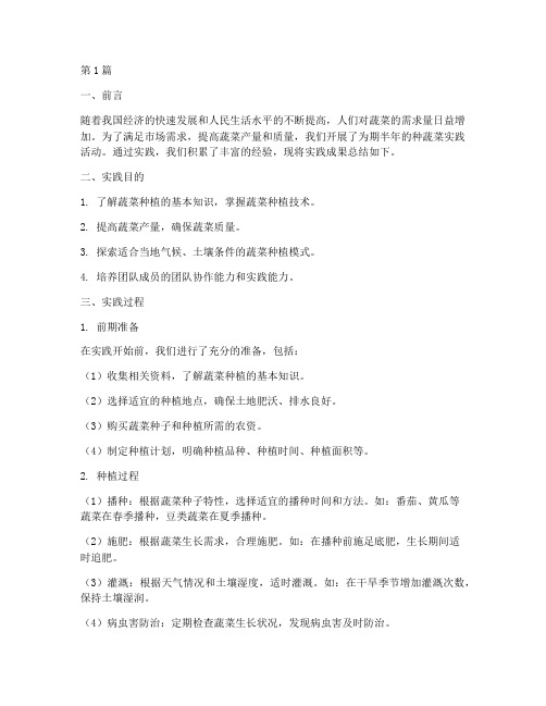 种蔬菜实践成果总结报告(2篇)