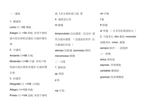 音乐术语大全