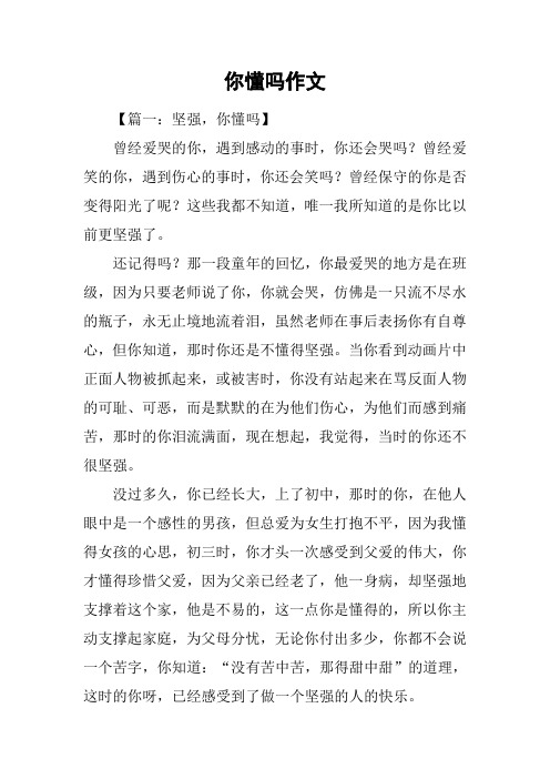 你懂吗作文