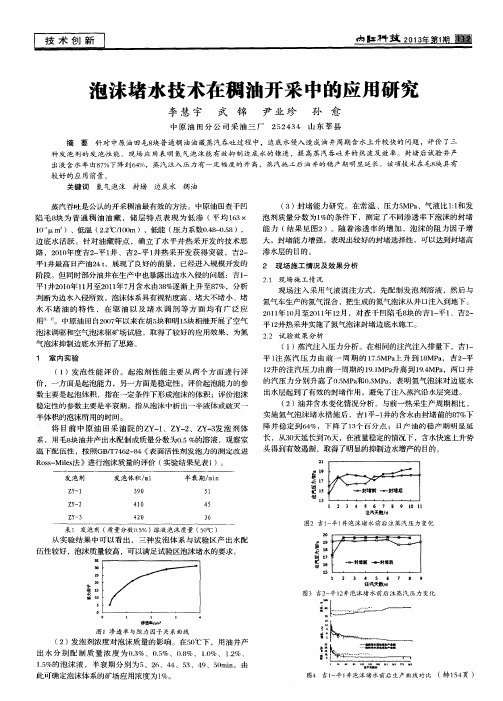 泡沫堵水技术在稠油开采中的应用研究
