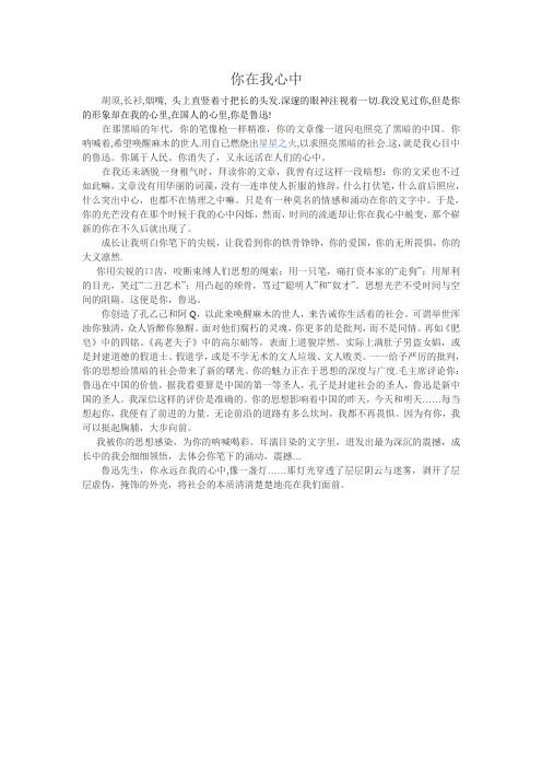你在我心中---鲁迅