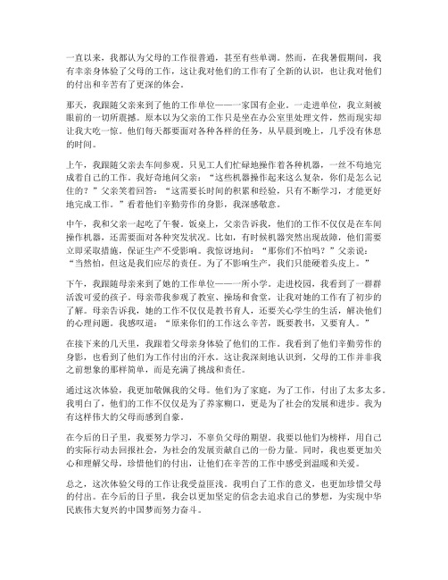 体验父母的工作感想