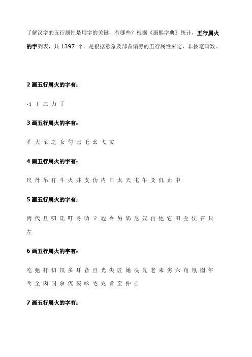 五行属火的字大全