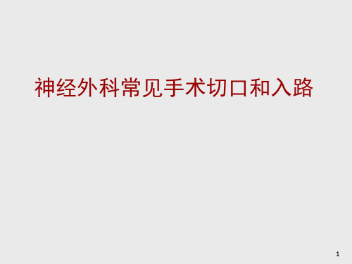 神经外科常见手术切口和入路精品PPT课件