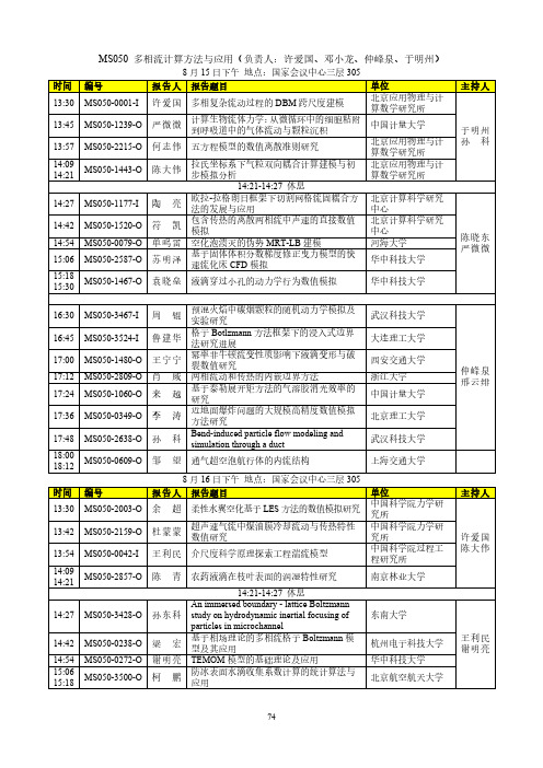 MS050 多相流计算方法与应用 - 中国力学学会