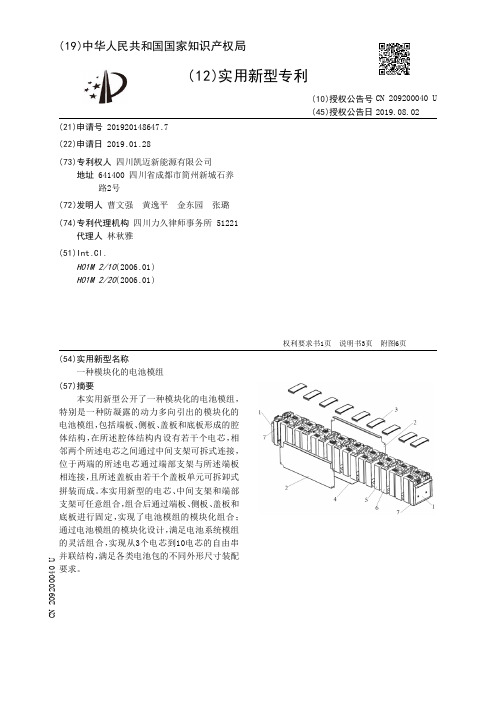 【CN209200040U】一种模块化的电池模组【专利】