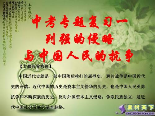 中考专题复习一  列强的侵略与中国人民的抗争