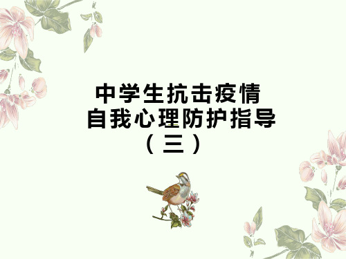 抗击疫情--自我心理防护指导(三)(26张PPT)