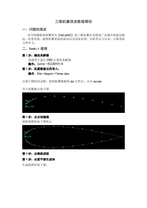 三维机翼绕流数值模拟