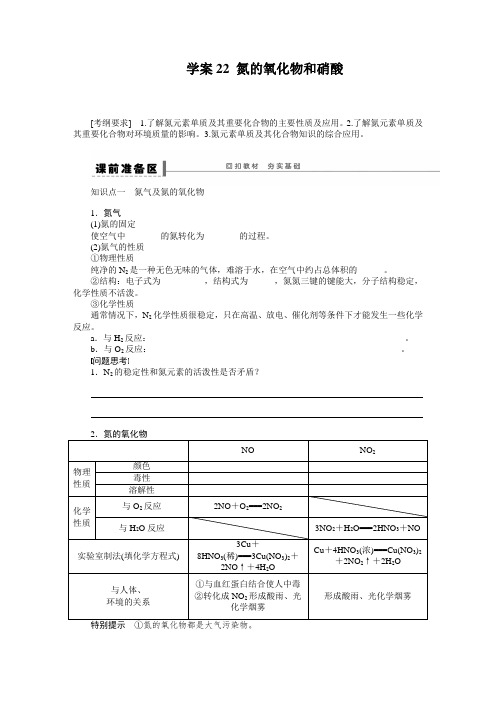第四章 学案22 氮的氧化物和硝酸