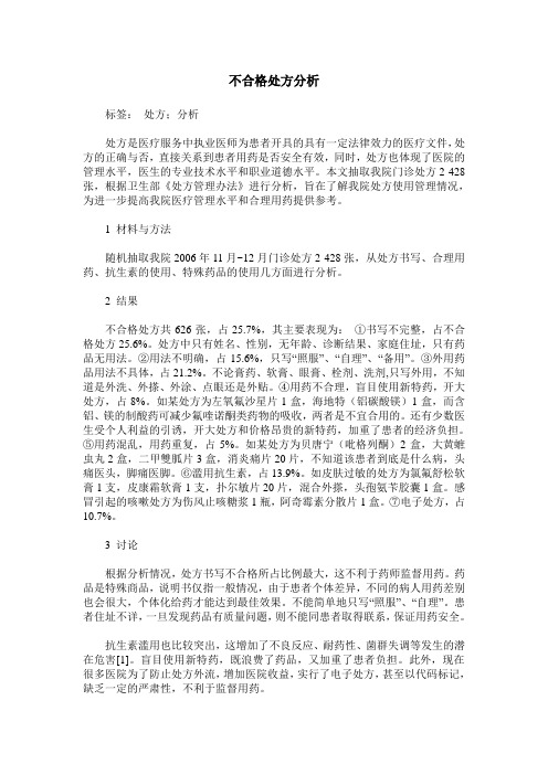 不合格处方分析