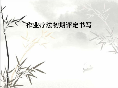 作业疗法初期评定书写 PPT