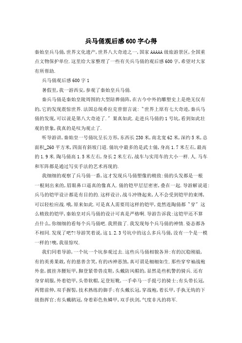 兵马俑观后感600字心得