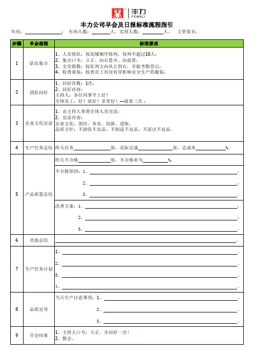 早会及日报标准流程指引