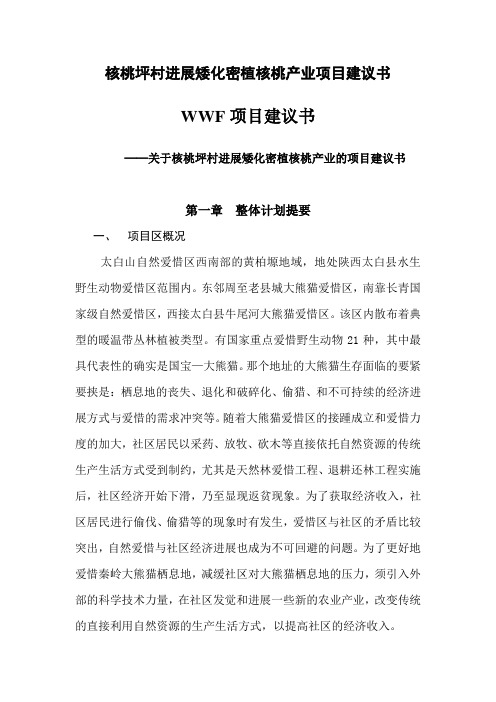 核桃坪村进展矮化密植核桃产业项目建议书