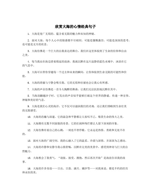 欣赏大海的心情经典句子