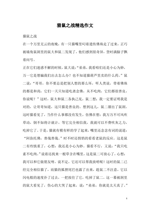 猫鼠之战精选作文
