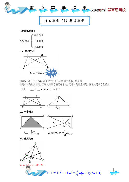 五大模型(1)共边模型