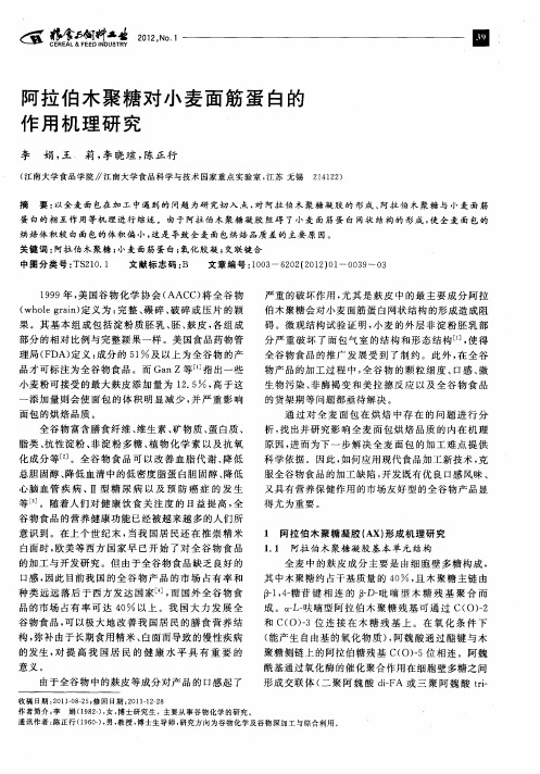 阿拉伯木聚糖对小麦面筋蛋白的作用机理研究