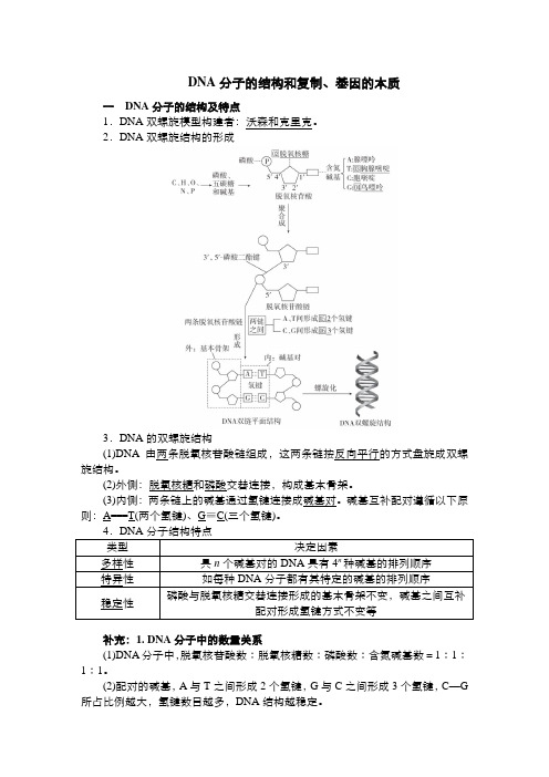 高一生物必修二第三章DNA分子的结构和复制知识点总结