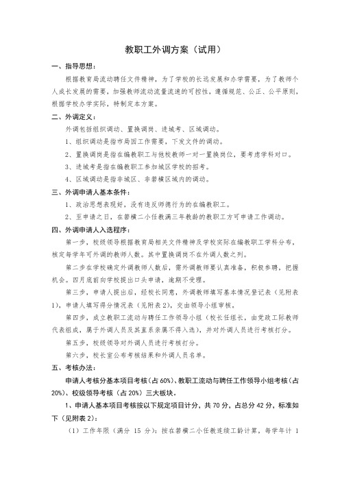 教职工外调方案 (1)